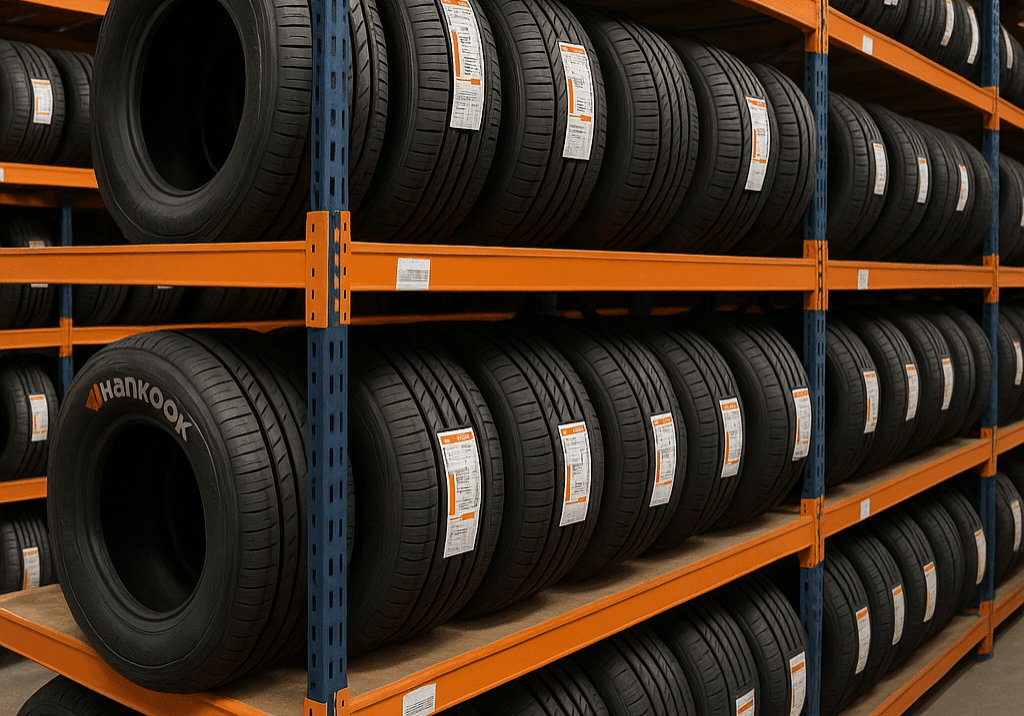 Armazém Organizado com Pneus Hankook